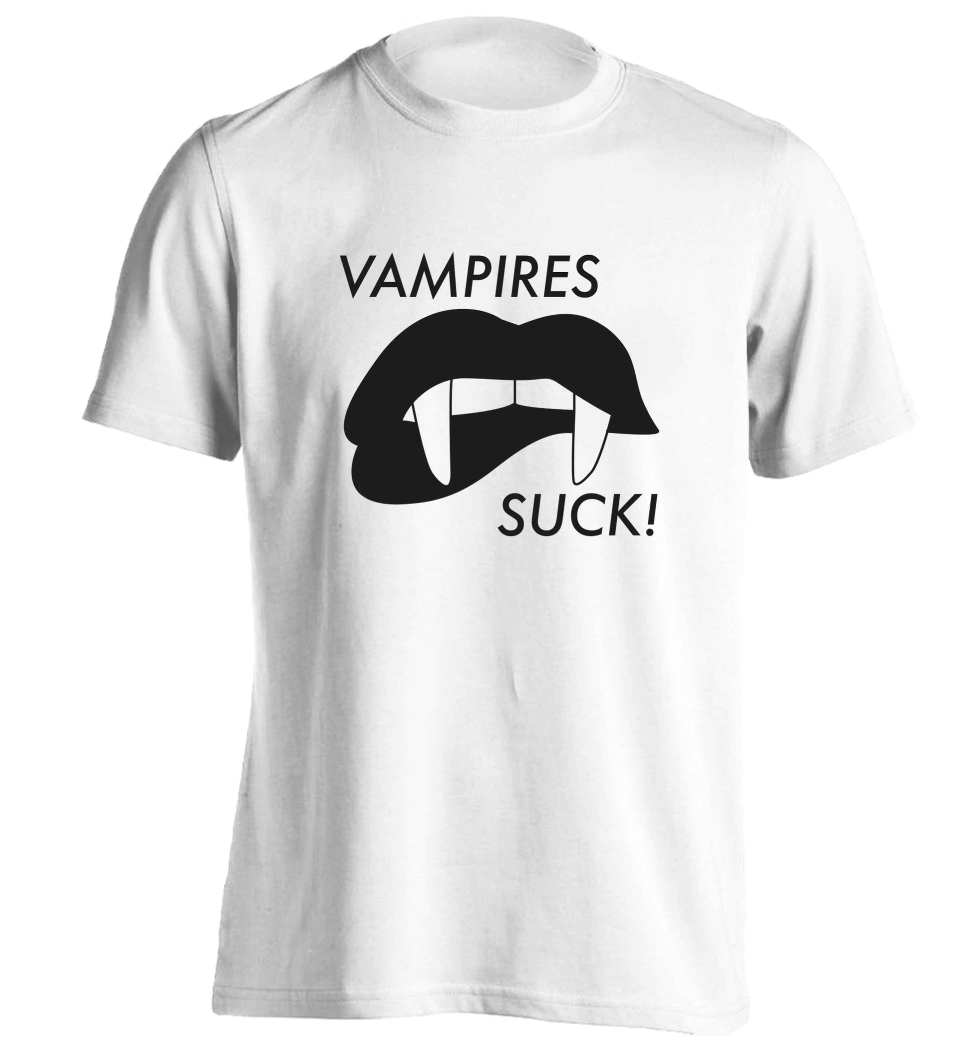 Vampires suck adults unisex white Tshirt 2XL