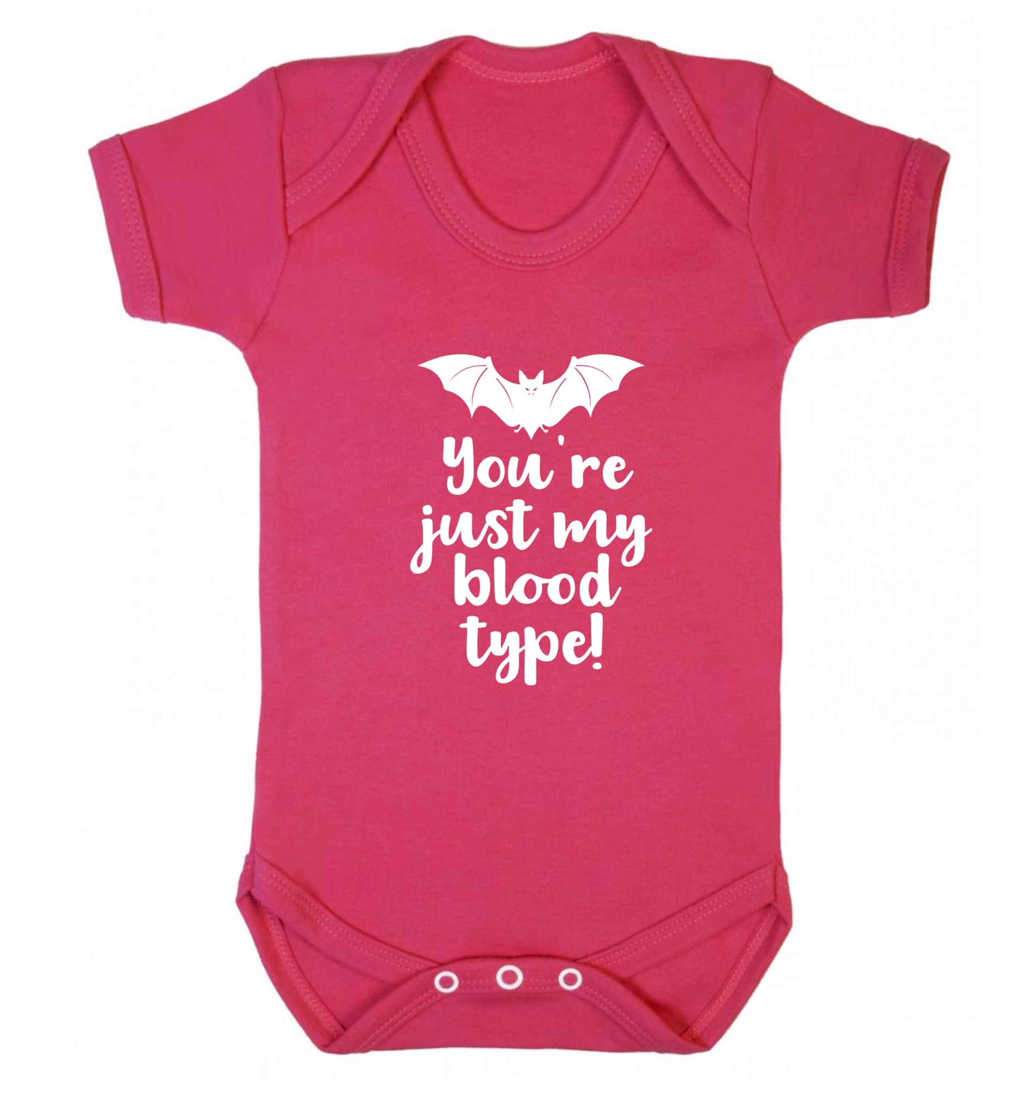 You're just my blood type baby vest dark pink 18-24 months