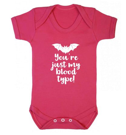 You're just my blood type baby vest dark pink 18-24 months