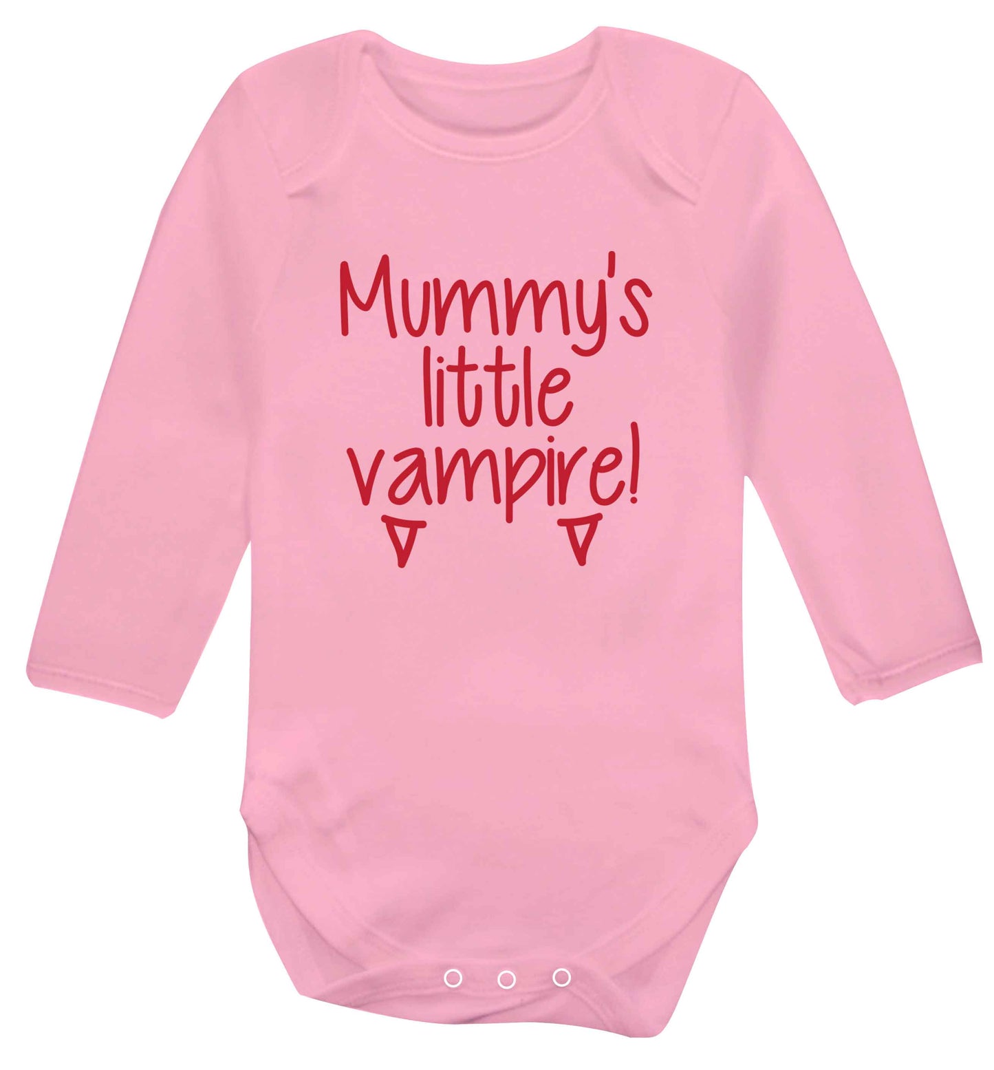Mummy's little vampire baby vest long sleeved pale pink 6-12 months