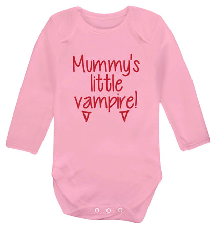 Mummy's little vampire baby vest long sleeved pale pink 6-12 months