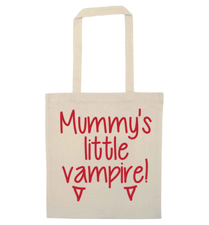 Mummy's little vampire natural tote bag
