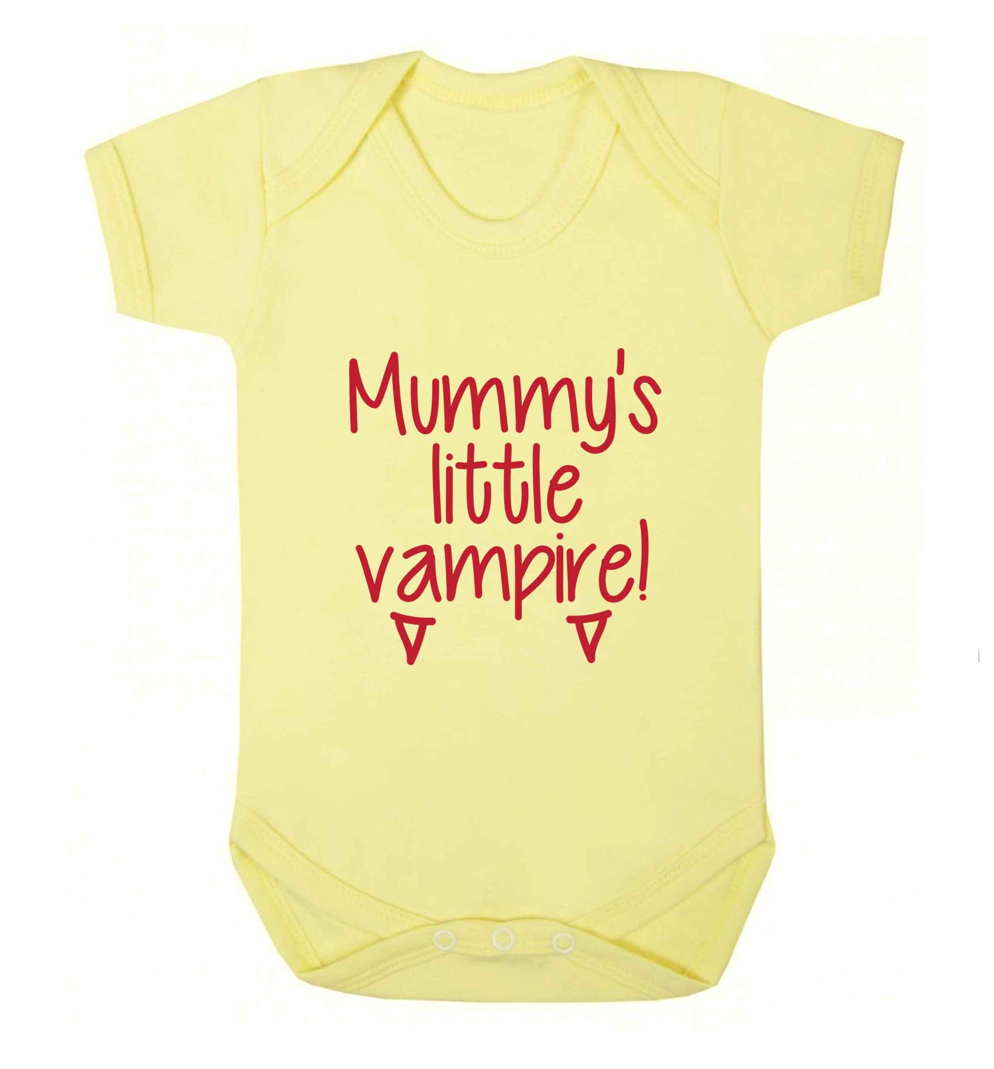 Mummy's little vampire baby vest pale yellow 18-24 months