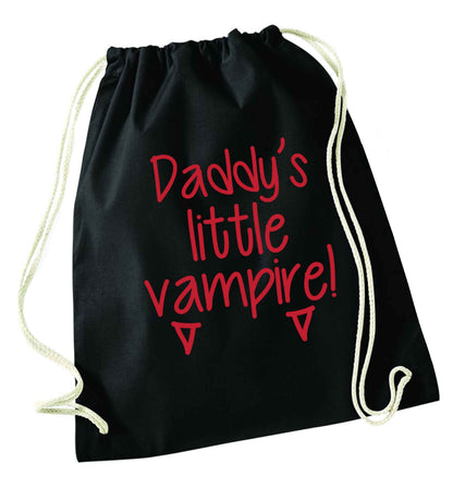 Daddy's little vampire black drawstring bag