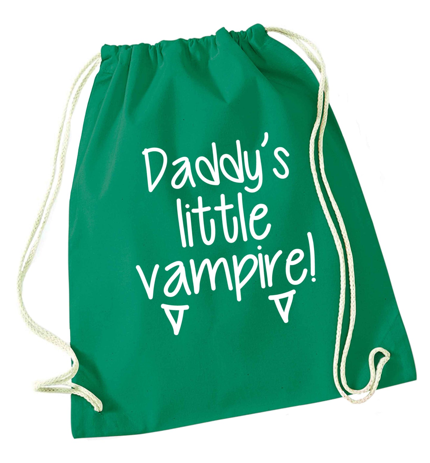 Daddy's little vampire green drawstring bag