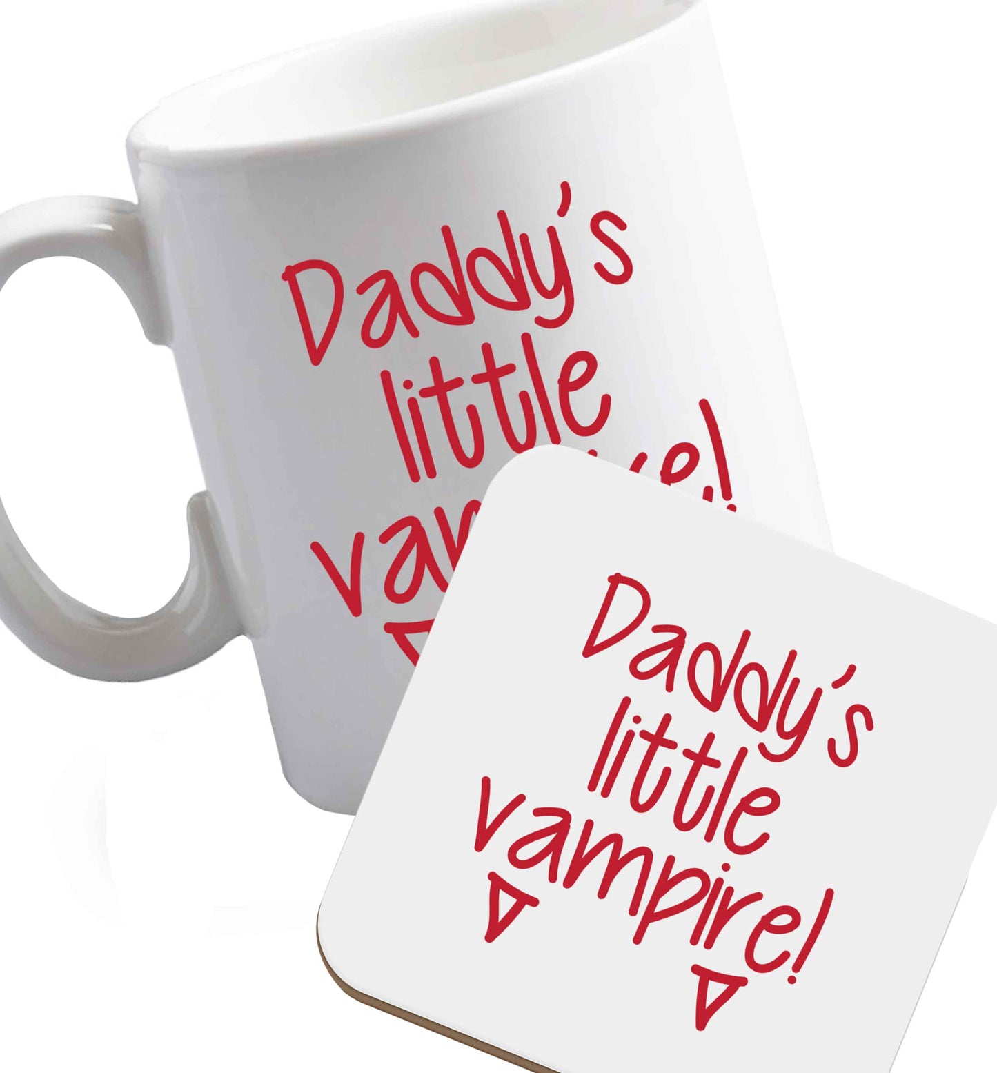 10 oz Favourite Type Pan Pancake ceramic mug and coaster set right handed