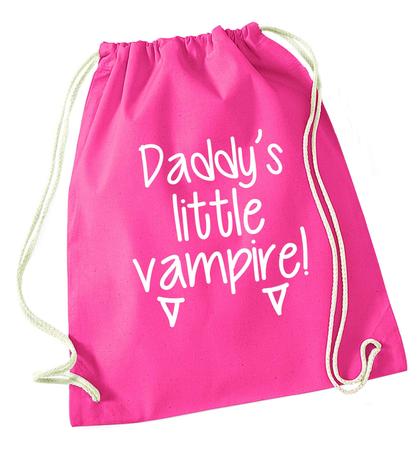 Daddy's little vampire pink drawstring bag