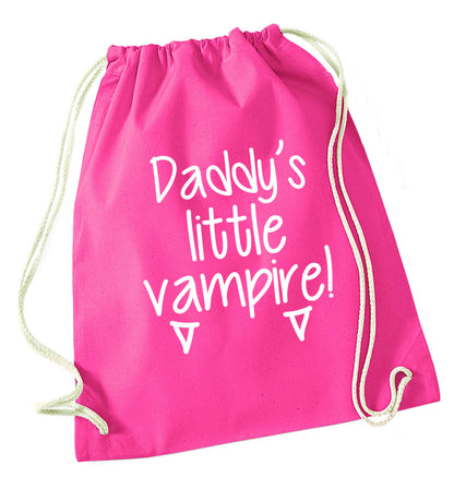 Daddy's little vampire pink drawstring bag