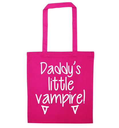 Daddy's little vampire pink tote bag
