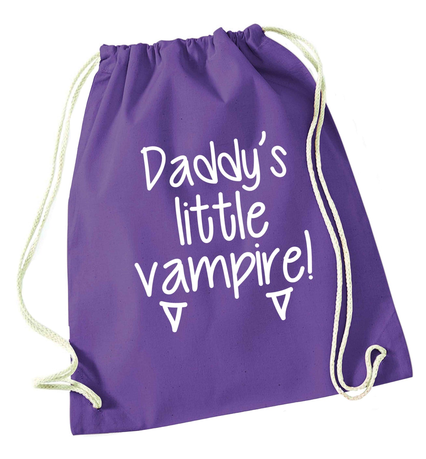 Daddy's little vampire purple drawstring bag