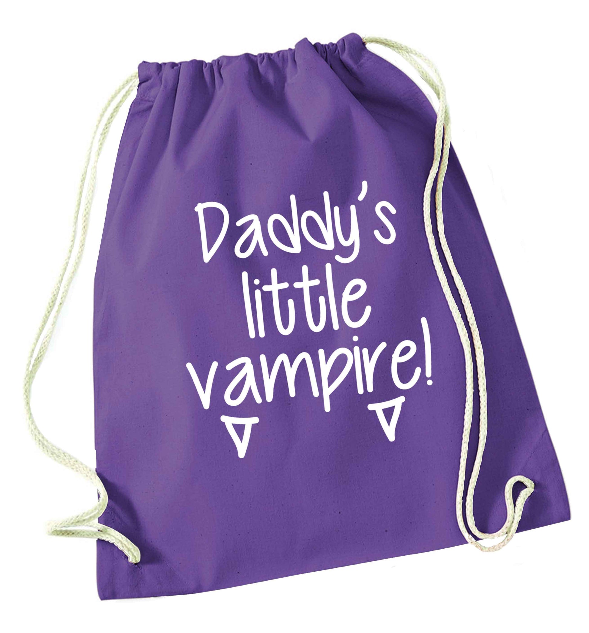 Daddy's little vampire purple drawstring bag