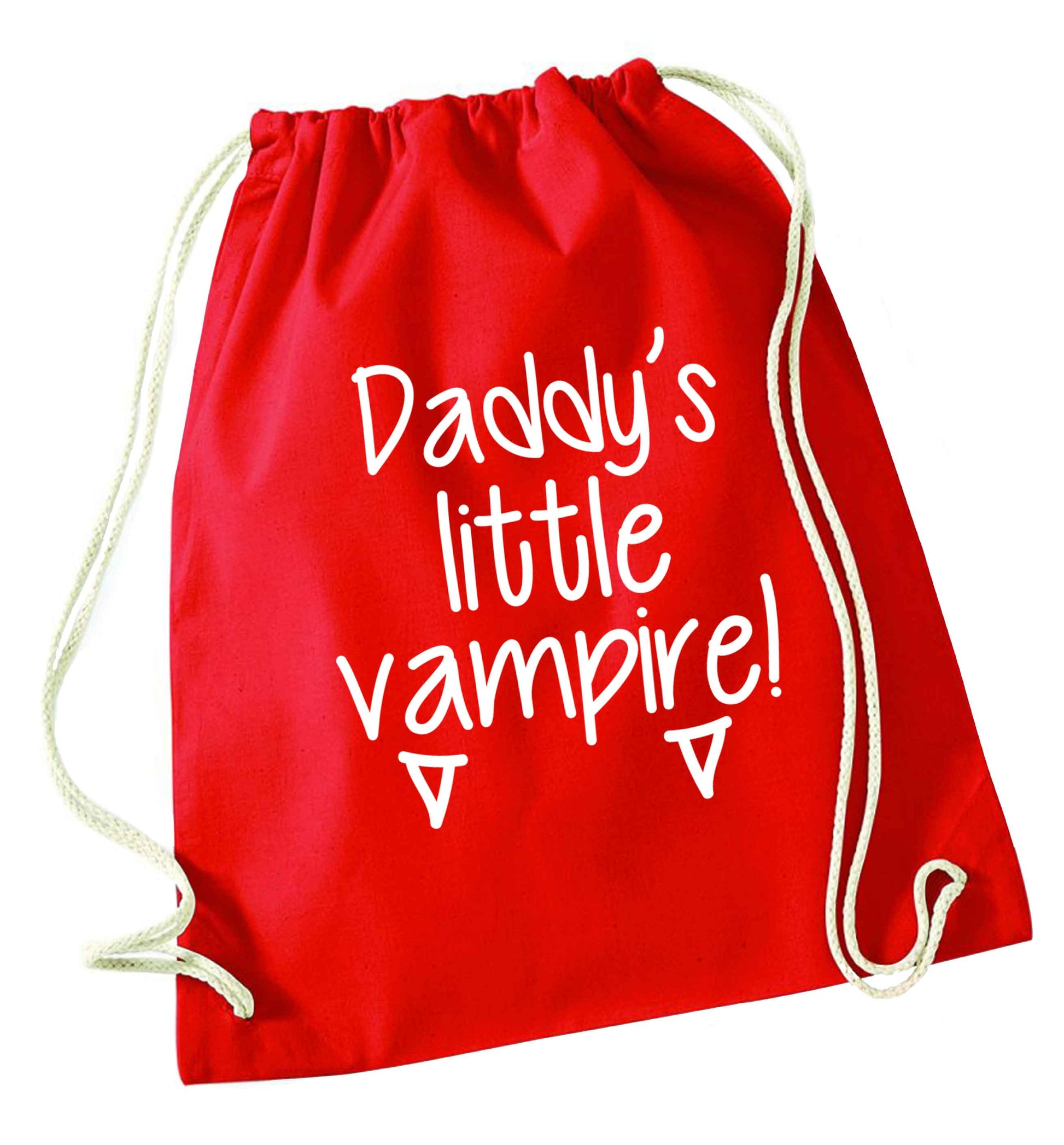 Daddy's little vampire red drawstring bag 