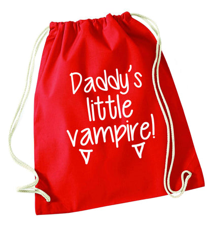 Daddy's little vampire red drawstring bag 