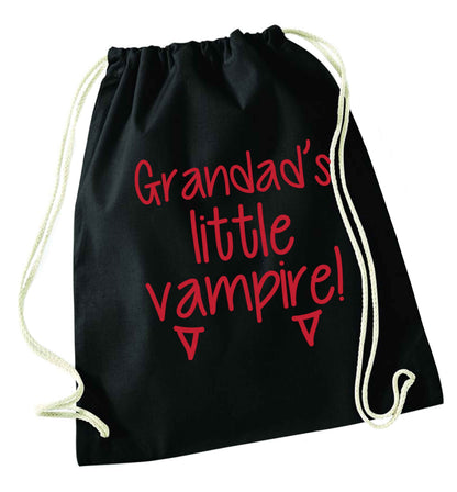 Grandad's little vampire black drawstring bag