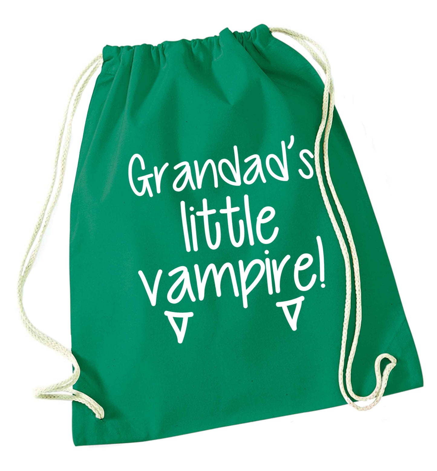 Grandad's little vampire green drawstring bag