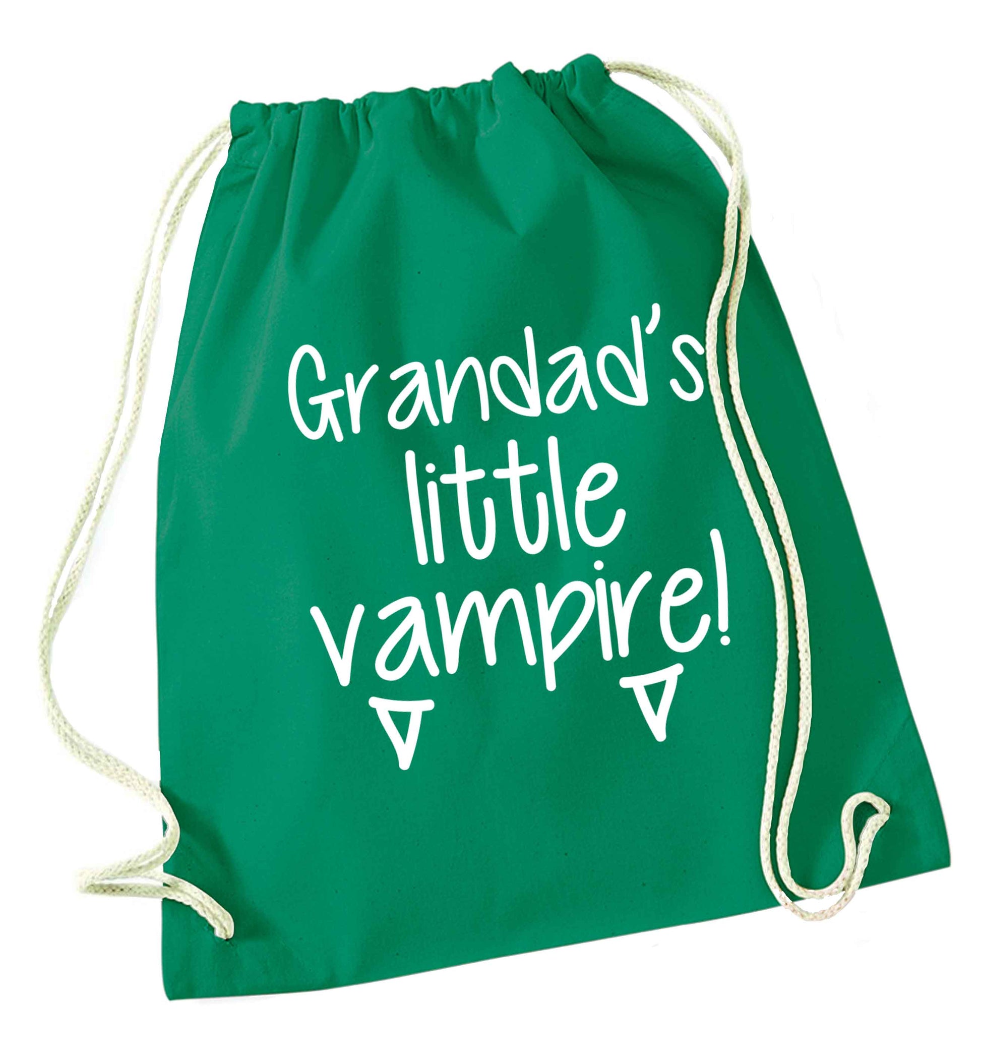 Grandad's little vampire green drawstring bag