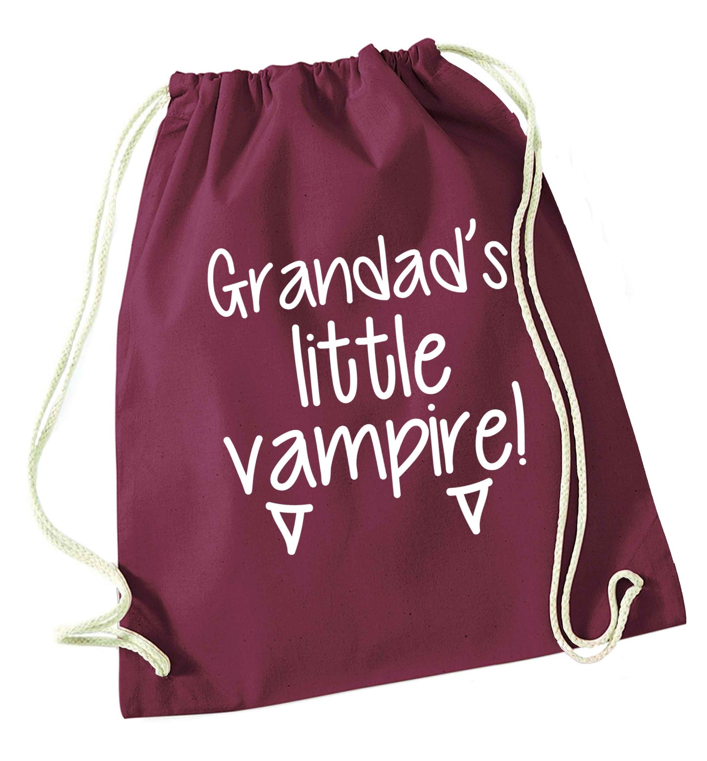 Grandad's little vampire maroon drawstring bag