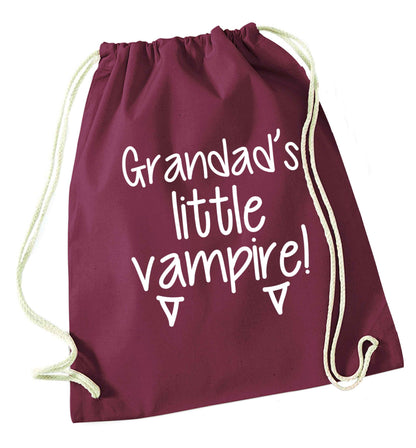 Grandad's little vampire maroon drawstring bag