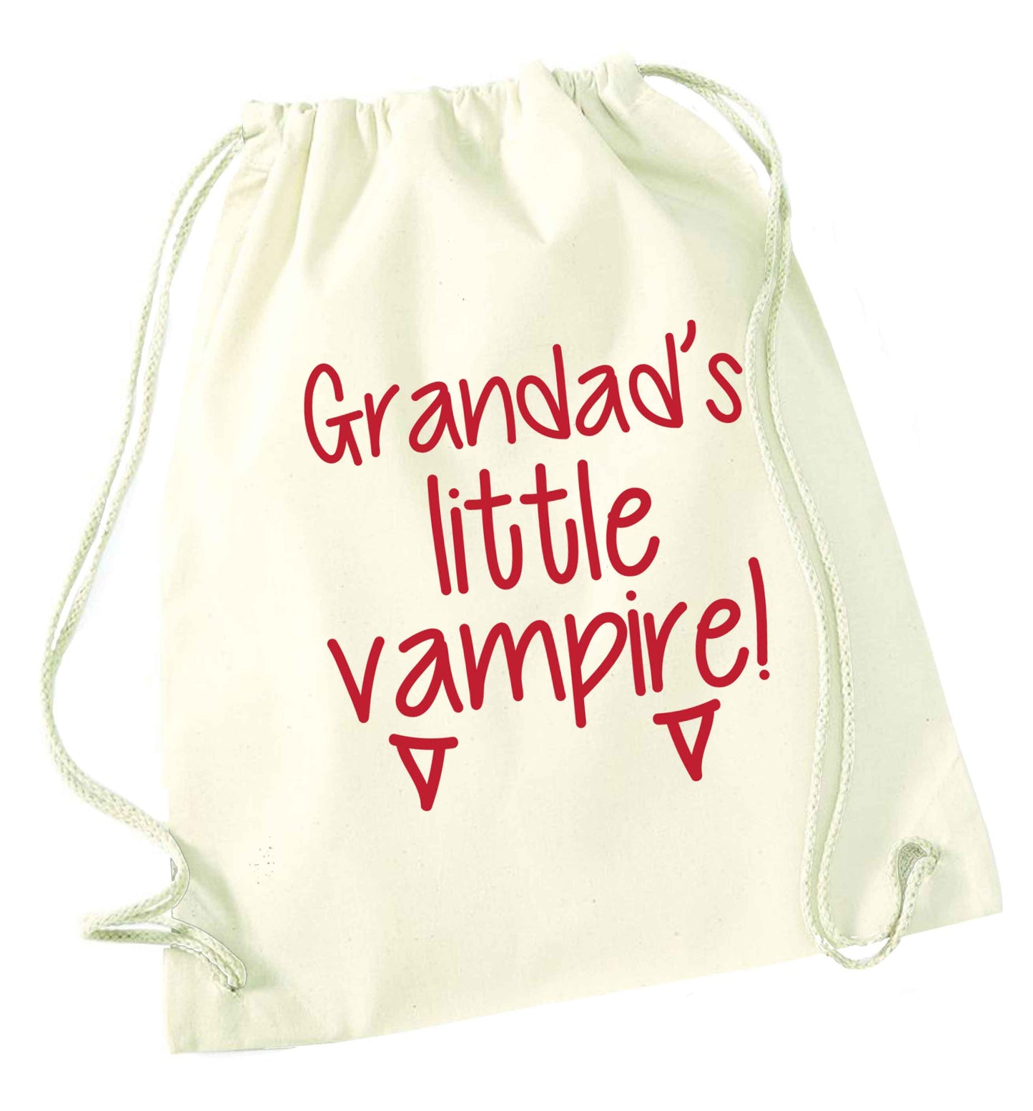 Grandad's little vampire natural drawstring bag