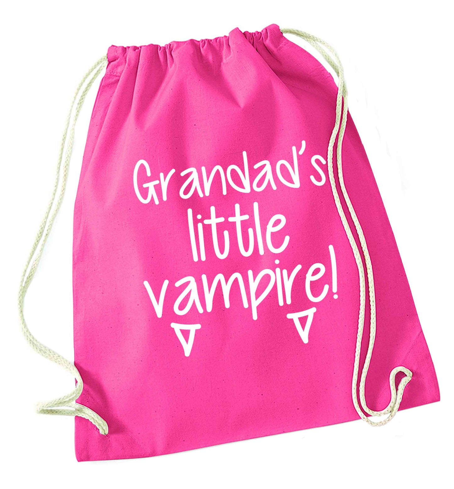 Grandad's little vampire pink drawstring bag