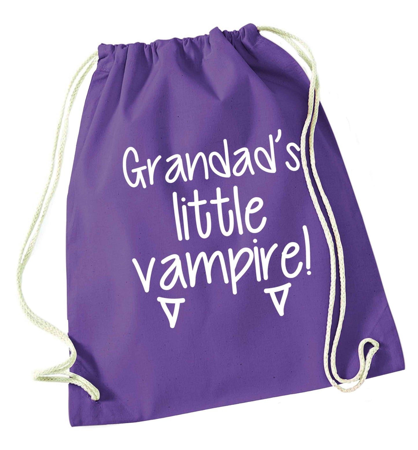 Grandad's little vampire purple drawstring bag