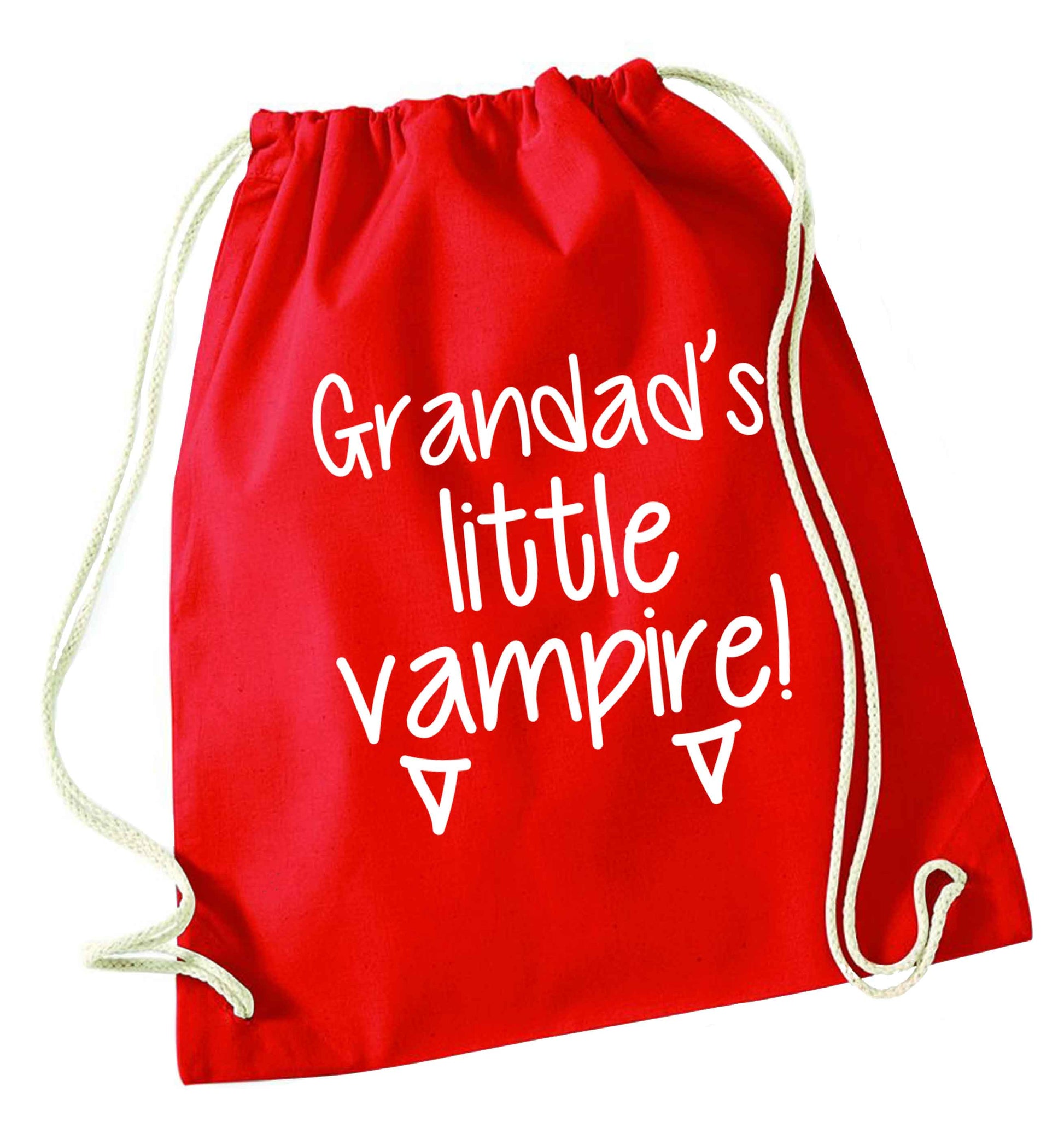 Grandad's little vampire red drawstring bag 