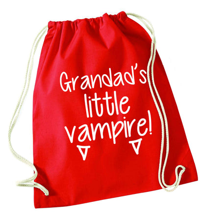 Grandad's little vampire red drawstring bag 