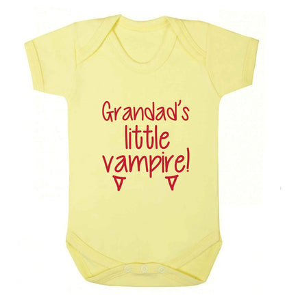 Grandad's little vampire baby vest pale yellow 18-24 months