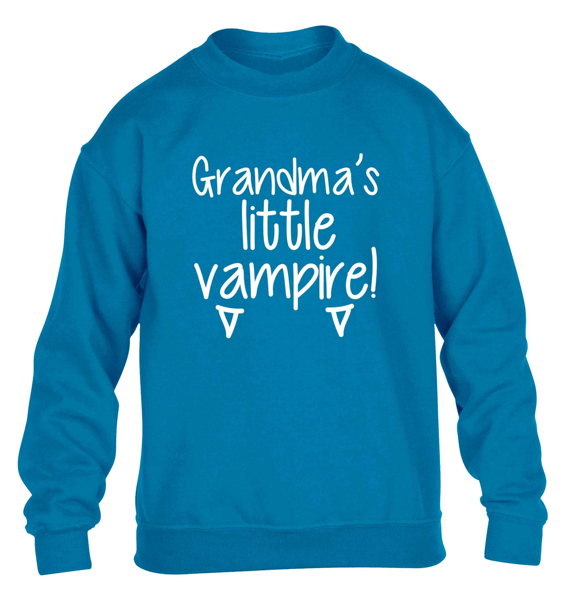 Grandma's little vampire children's blue sweater 12-13 Years