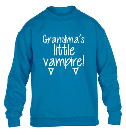 Grandma's little vampire children's blue sweater 12-13 Years