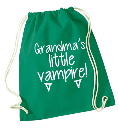 Grandma's little vampire green drawstring bag