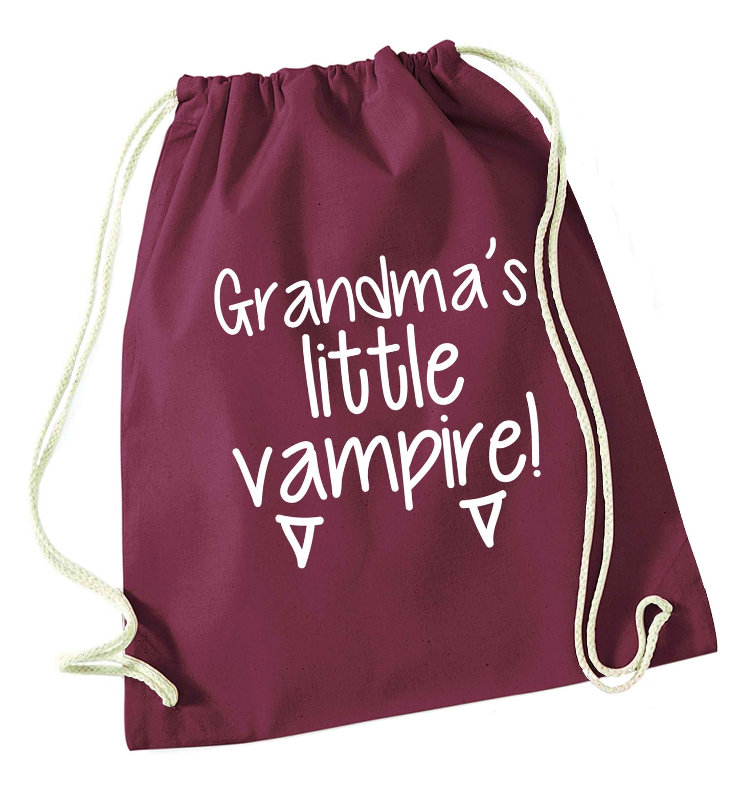 Grandma's little vampire maroon drawstring bag