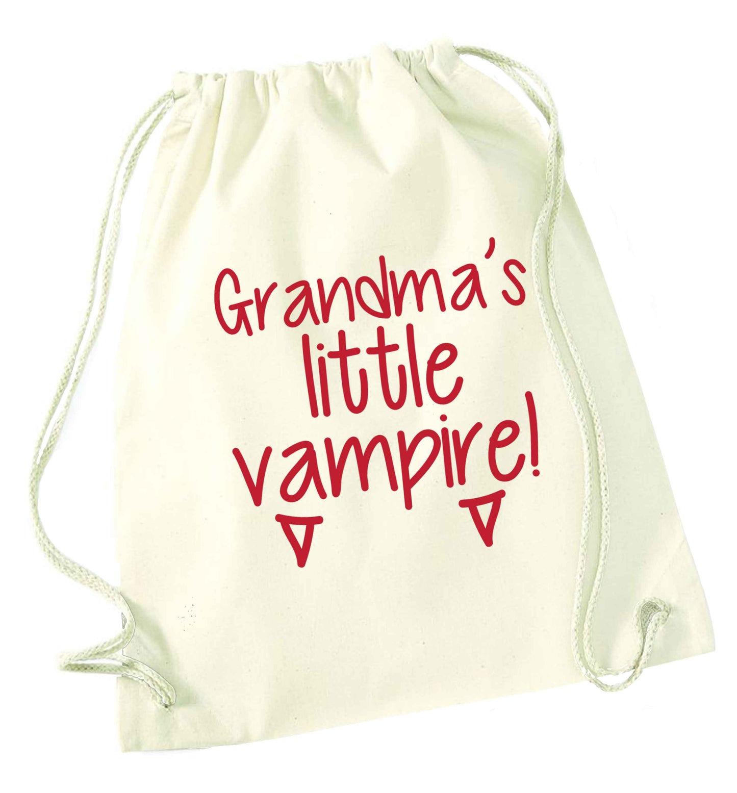 Grandma's little vampire natural drawstring bag