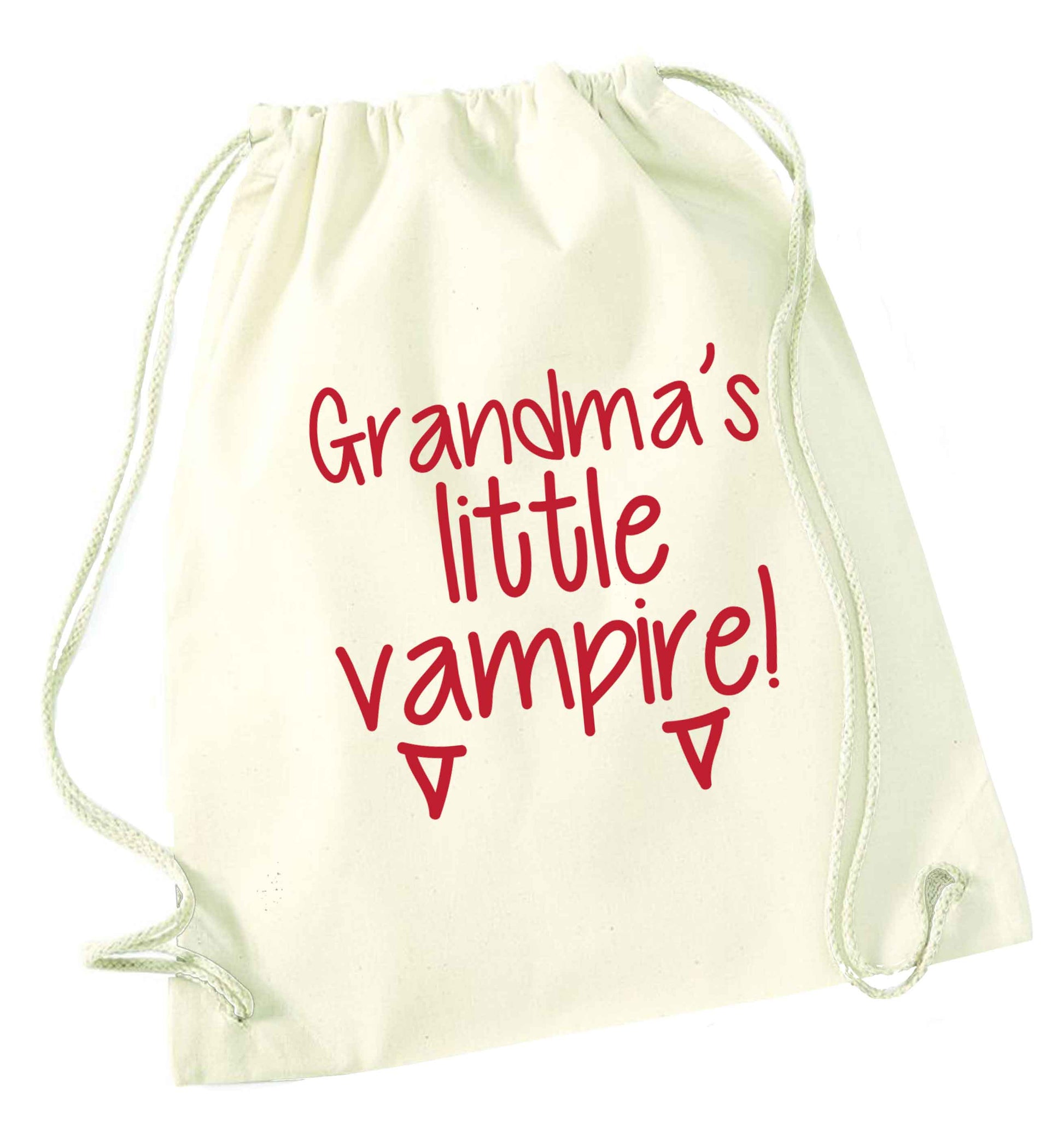 Grandma's little vampire natural drawstring bag