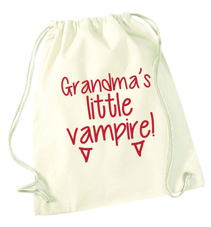 Grandma's little vampire natural drawstring bag