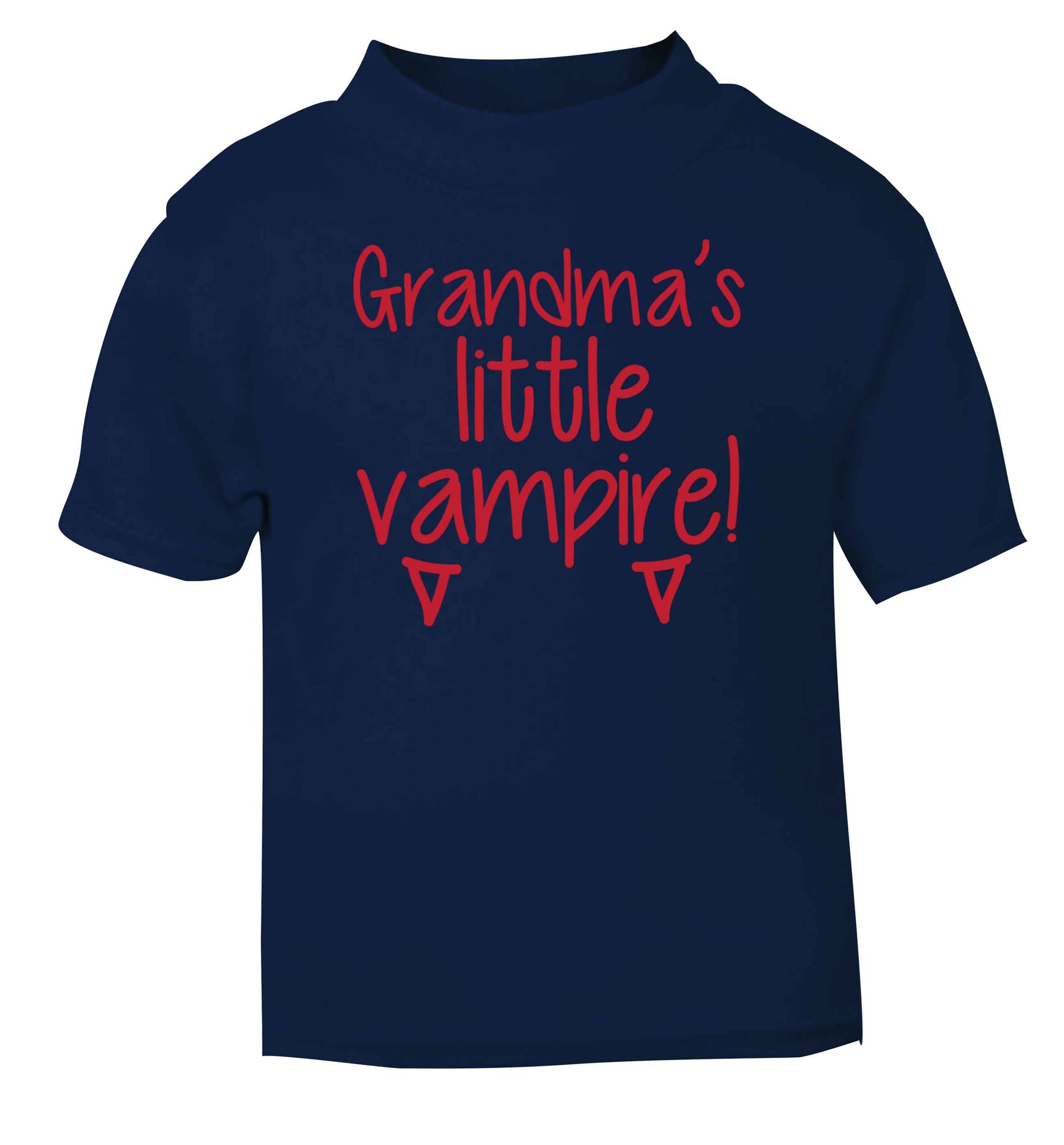 Grandma's little vampire navy baby toddler Tshirt 2 Years