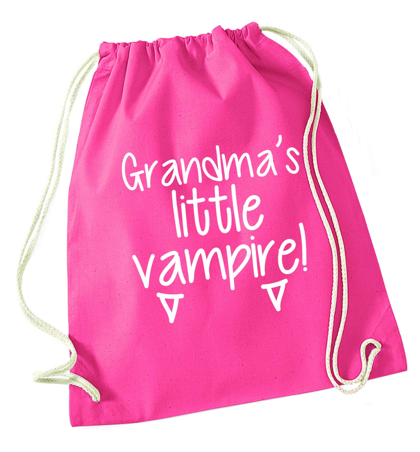 Grandma's little vampire pink drawstring bag