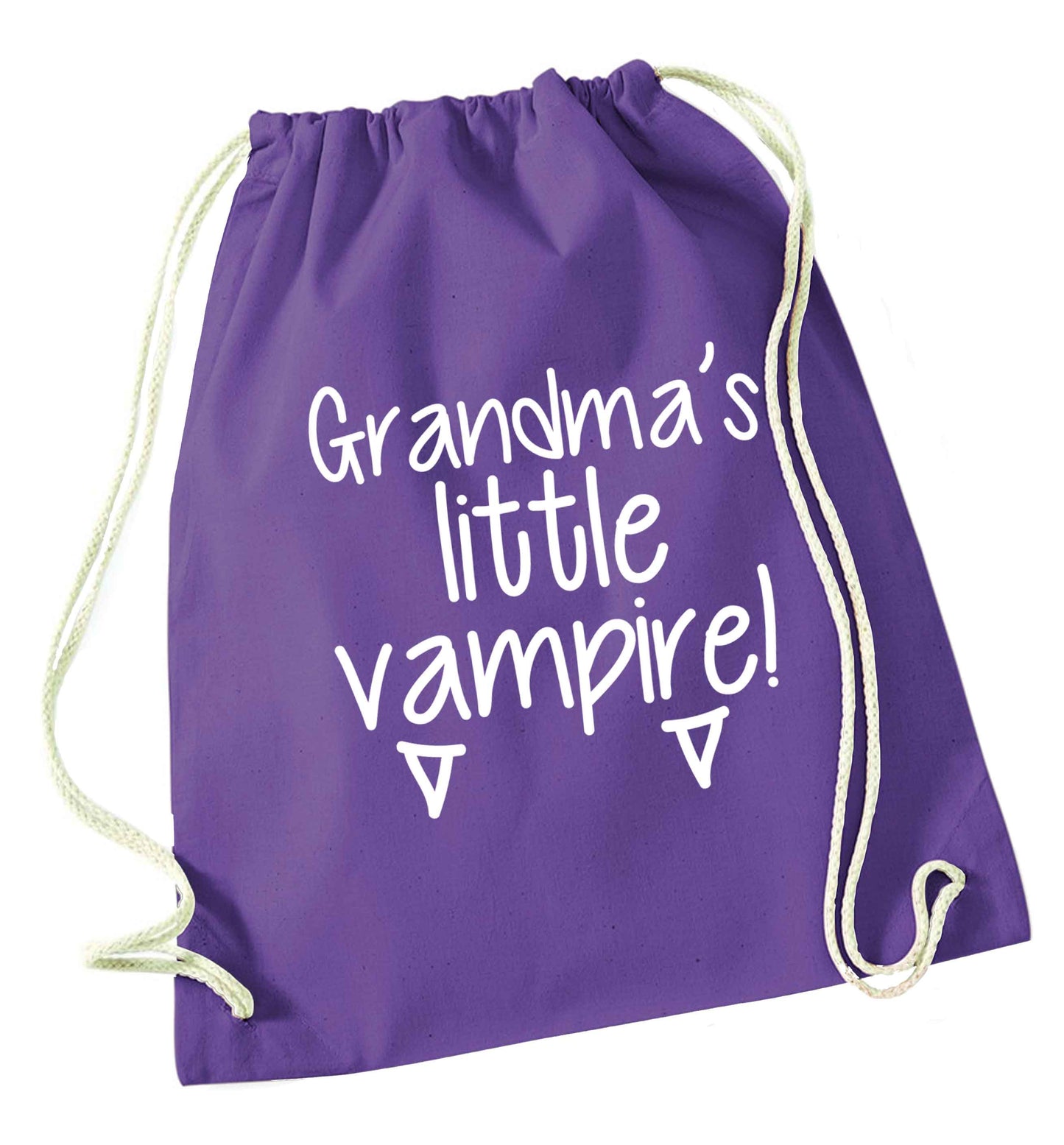 Grandma's little vampire purple drawstring bag
