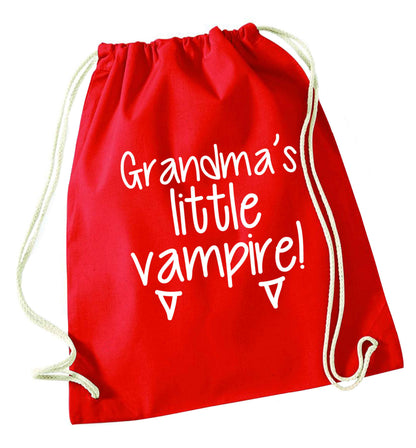 Grandma's little vampire red drawstring bag 