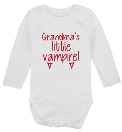 Grandma's little vampire baby vest long sleeved white 6-12 months