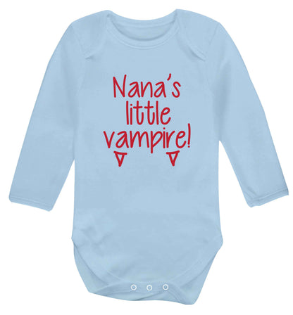 Nana's little vampire baby vest long sleeved pale blue 6-12 months