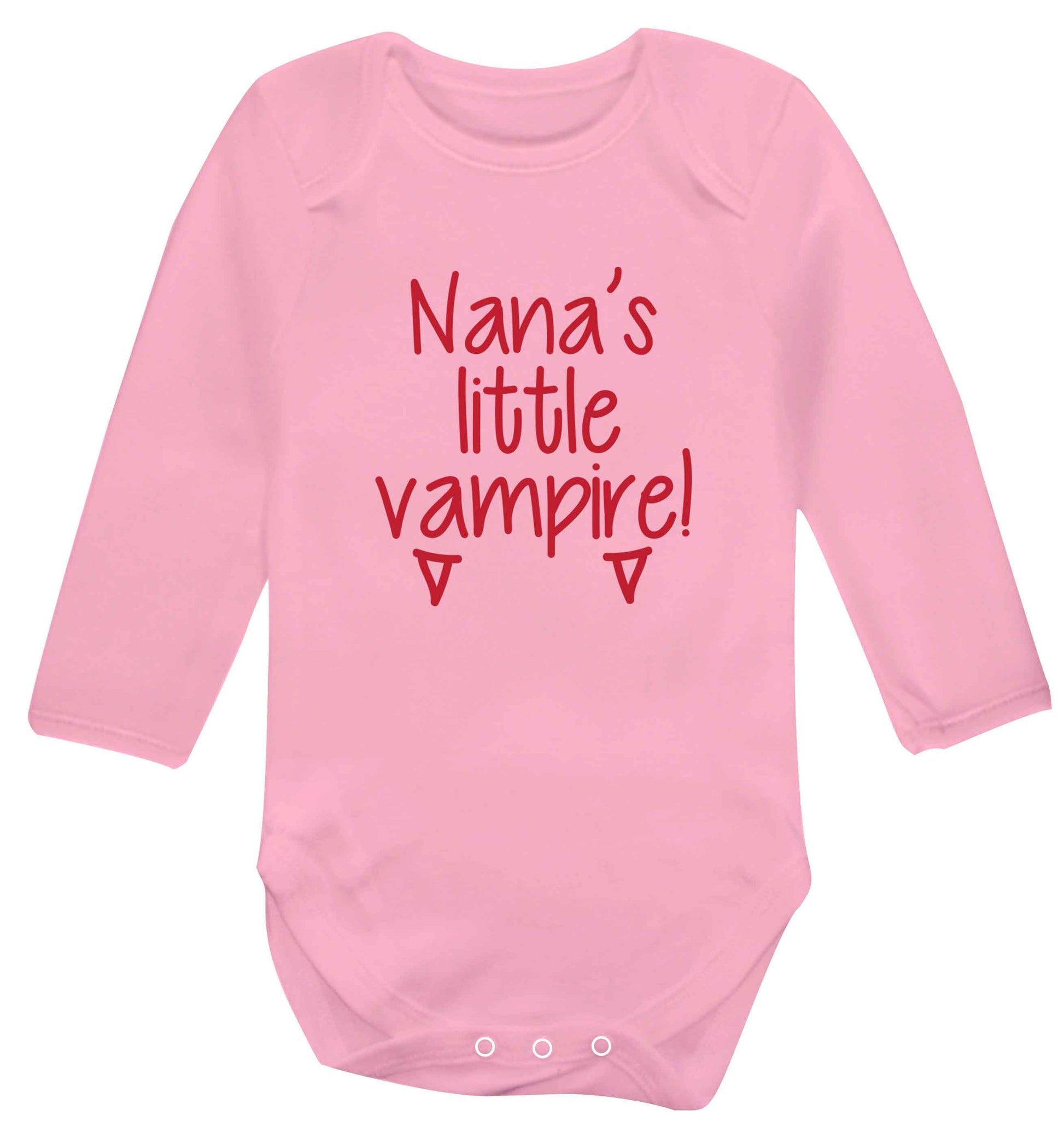 Nana's little vampire baby vest long sleeved pale pink 6-12 months