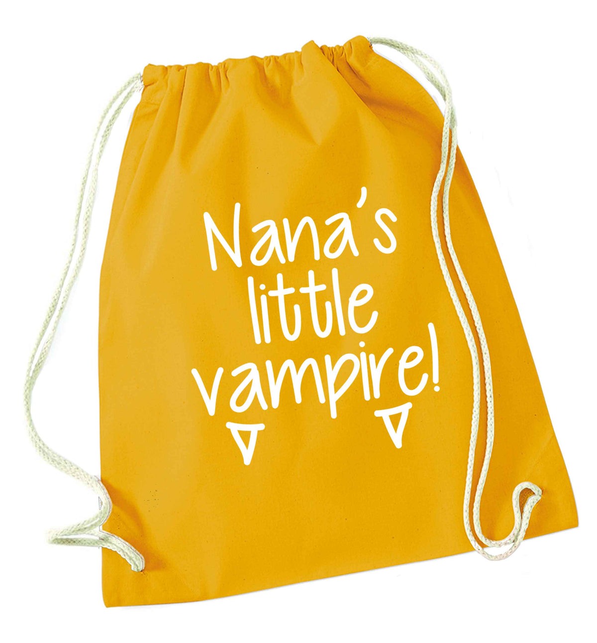 Nana's little vampire mustard drawstring bag