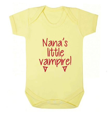 Nana's little vampire baby vest pale yellow 18-24 months