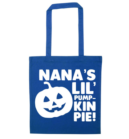 Nana's lil' pumpkin pie blue tote bag