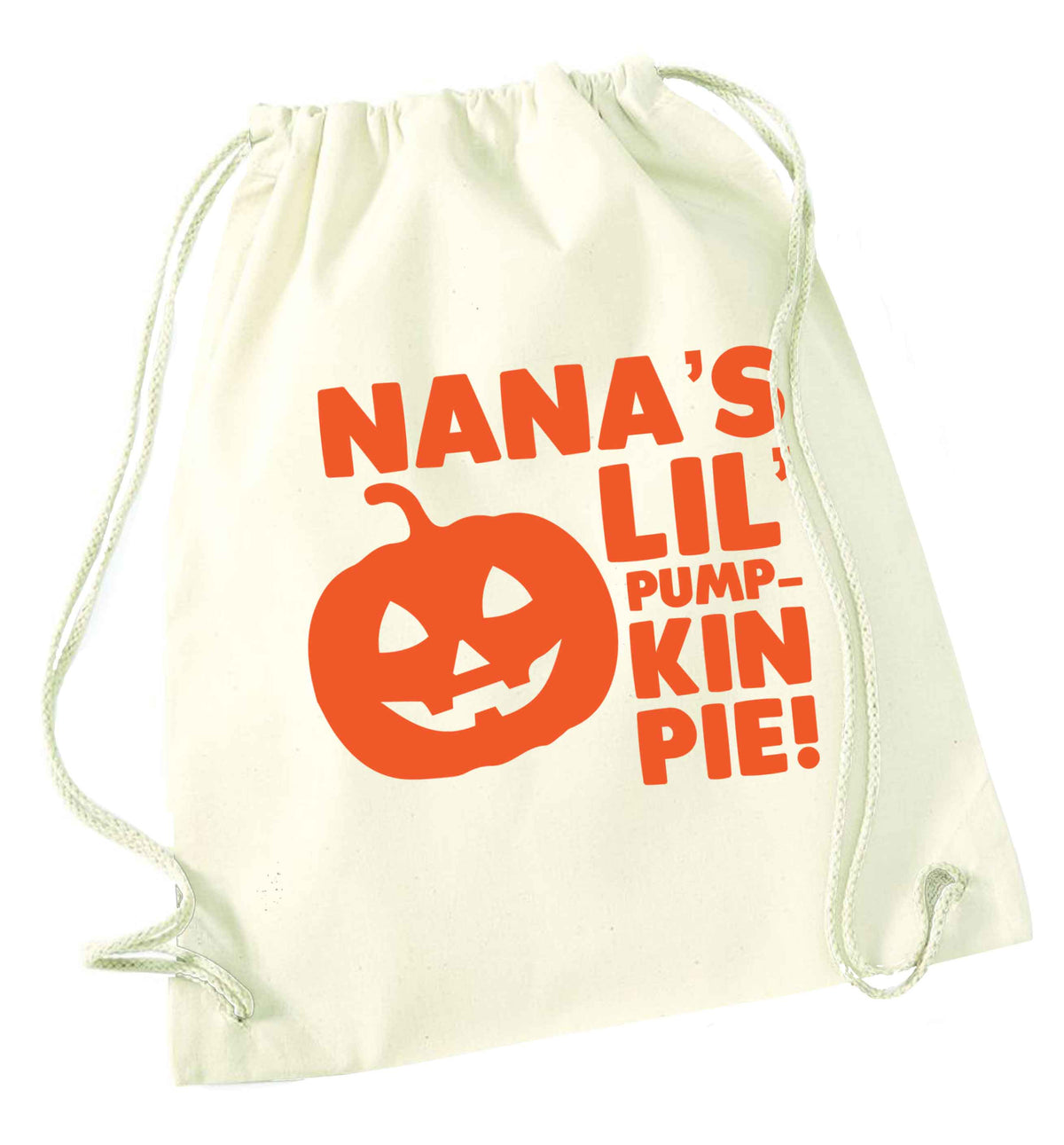 Nana's lil' pumpkin pie natural drawstring bag