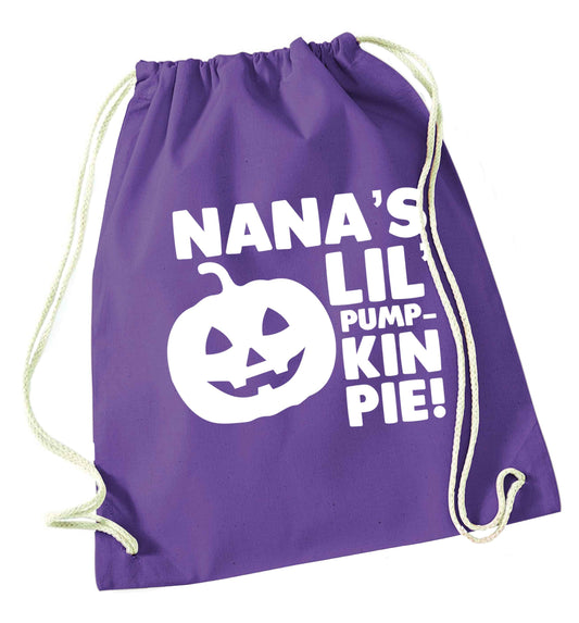 Nana's lil' pumpkin pie purple drawstring bag