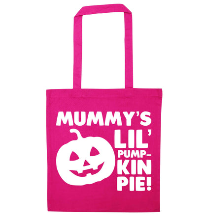 Mummy's lil' pumpkin pie pink tote bag