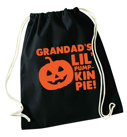 Daddy's lil' pumpkin pie black drawstring bag