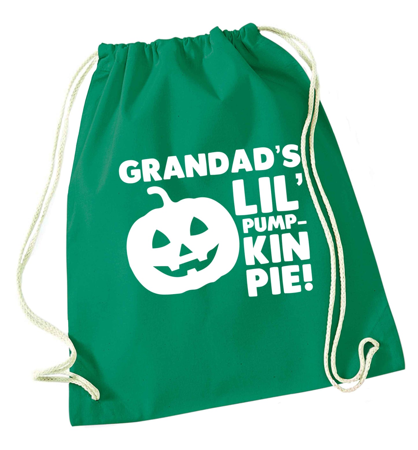 Daddy's lil' pumpkin pie green drawstring bag